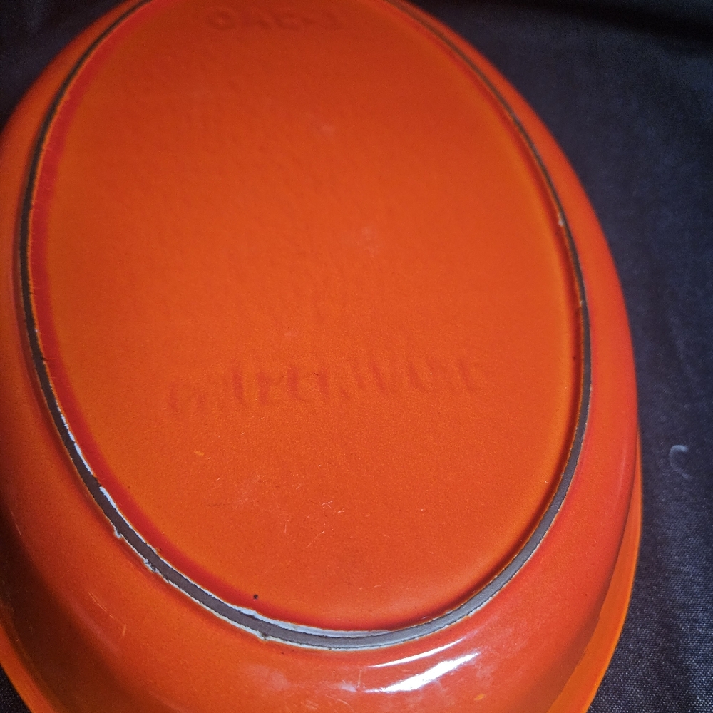 Vintage Prizer Ware flame orange cast iron enamel Oval baking dish - Picture 10 of 14